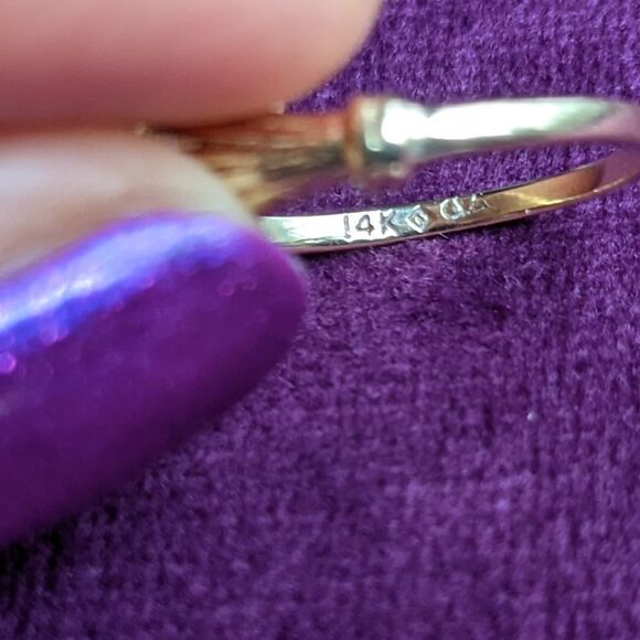 asymmetrical vintage 14k gold ring - Picture 6 of 7